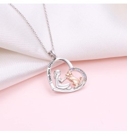 S925 Sterling Silver Horse Bunny Cat Dog Heart Pendant Necklace Cute Animal Jewelry Gifts for Women Adults Teens Dog $21.08 N...