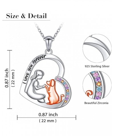 S925 Sterling Silver Horse Bunny Cat Dog Heart Pendant Necklace Cute Animal Jewelry Gifts for Women Adults Teens Dog $21.08 N...