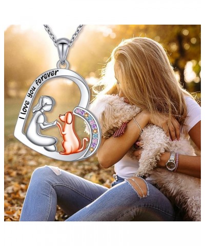 S925 Sterling Silver Horse Bunny Cat Dog Heart Pendant Necklace Cute Animal Jewelry Gifts for Women Adults Teens Dog $21.08 N...