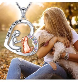 S925 Sterling Silver Horse Bunny Cat Dog Heart Pendant Necklace Cute Animal Jewelry Gifts for Women Adults Teens Dog $21.08 N...