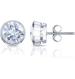 14k Gold Round Moissanite Stud Earrings (1 to 7ct TGW, G-H) Bezel-set, Push-Back White Gold 3.0 carats $223.48 Earrings