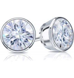 14k Gold Round Moissanite Stud Earrings (1 to 7ct TGW, G-H) Bezel-set, Push-Back White Gold 3.0 carats $223.48 Earrings