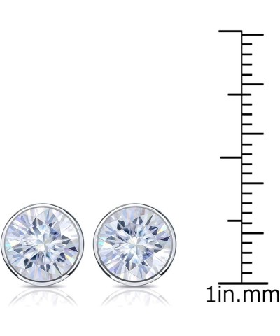 14k Gold Round Moissanite Stud Earrings (1 to 7ct TGW, G-H) Bezel-set, Push-Back White Gold 3.0 carats $223.48 Earrings