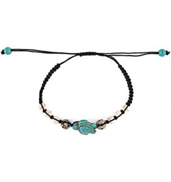 2pcs Bohemian Turquoise Turtle Beaded Braided Bracelet Set Adjustable String Strand for Women Girls Summer Beach Holiday Jewe...