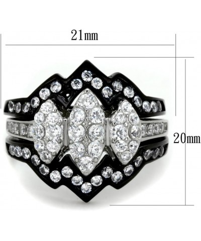 His Hers 4 Piece Black Ion Plated Stainless Steel Wedding Engagement Ring Band Set Size Women's 10 Men's 06 $16.25 Sets