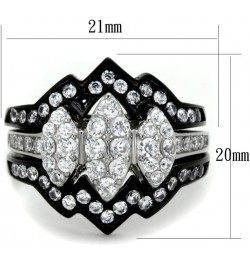 His Hers 4 Piece Black Ion Plated Stainless Steel Wedding Engagement Ring Band Set Size Women's 10 Men's 06 $16.25 Sets