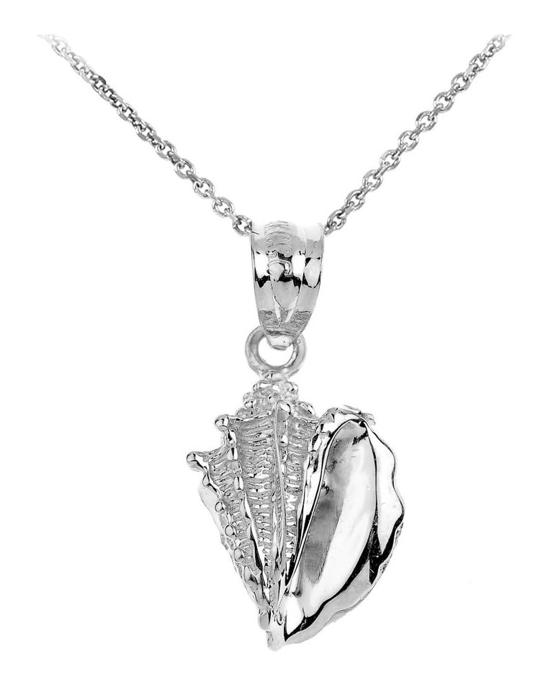 925 Sterling Silver Sea Shell Charm Pendant Necklace 20.0 Inches $13.63 Necklaces