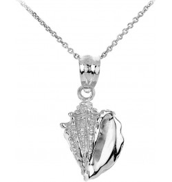 925 Sterling Silver Sea Shell Charm Pendant Necklace 20.0 Inches $13.63 Necklaces