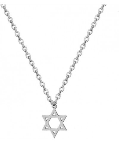 Stainless Steel Star of David Choker Necklace Jewish Women Collar Necklace silver-2 $11.75 Necklaces