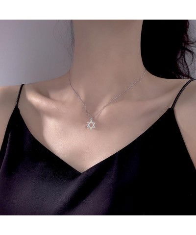 Stainless Steel Star of David Choker Necklace Jewish Women Collar Necklace silver-2 $11.75 Necklaces