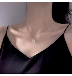 Stainless Steel Star of David Choker Necklace Jewish Women Collar Necklace silver-2 $11.75 Necklaces