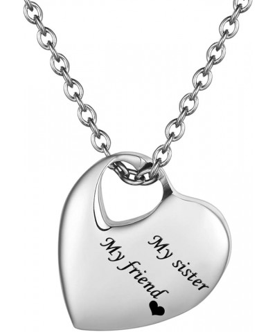 Heart Pendant Cremation Urn Necklace Stainless Steel Keepsake Waterproof Memorial Jewelry My Sister My Friend $9.87 Necklaces