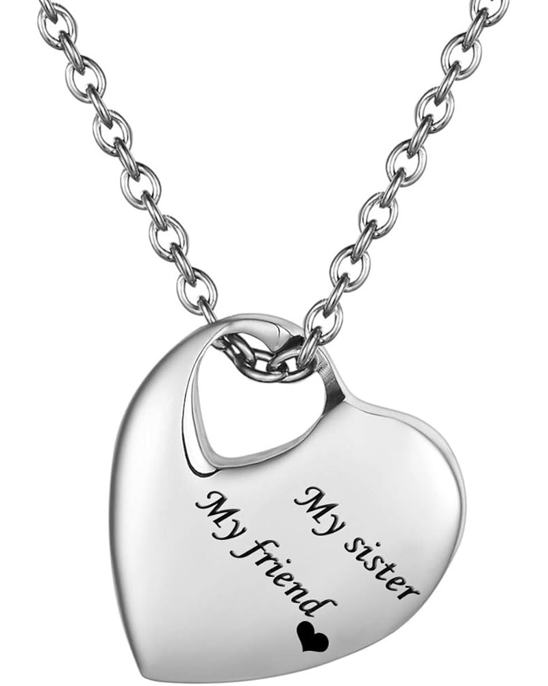 Heart Pendant Cremation Urn Necklace Stainless Steel Keepsake Waterproof Memorial Jewelry My Sister My Friend $9.87 Necklaces