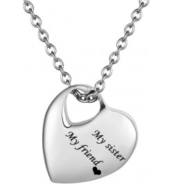 Heart Pendant Cremation Urn Necklace Stainless Steel Keepsake Waterproof Memorial Jewelry My Sister My Friend $9.87 Necklaces