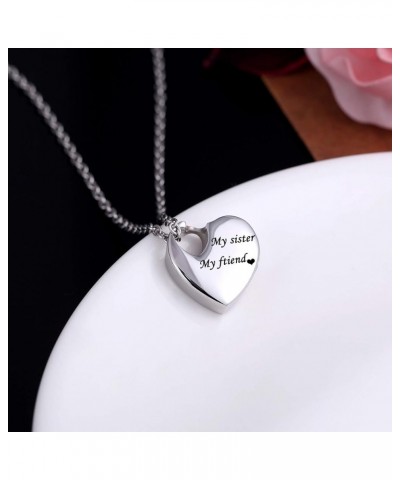 Heart Pendant Cremation Urn Necklace Stainless Steel Keepsake Waterproof Memorial Jewelry My Sister My Friend $9.87 Necklaces