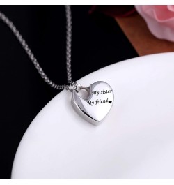 Heart Pendant Cremation Urn Necklace Stainless Steel Keepsake Waterproof Memorial Jewelry My Sister My Friend $9.87 Necklaces