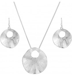 Classic Jewelry Collection | Silver Teardrop Necklace with 18" Inch Snake Chain and Earring Set Silver Metal Shell Set $9.19 ...