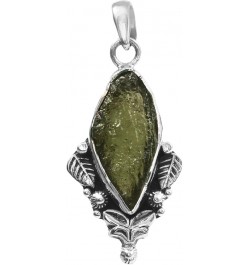 925 Sterling silver Natural Green Rough Moldavite Pendant for women || Raw Gemstone Sterling Silver Pendant Design 5 $20.51 N...