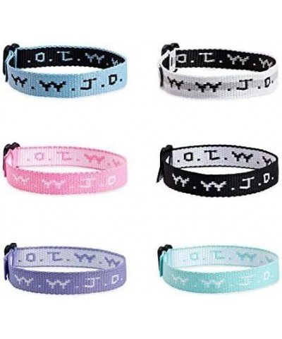 Pink WWJD Bracelets for Teen Girls Women Summer Adjustable What Would Jesus Do Beaded Bracelets Pack Colorful02 $8.39 Bracelets