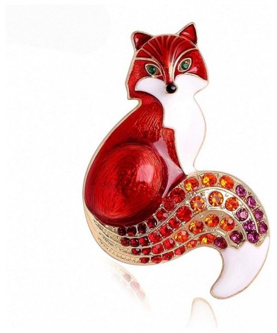 Rhinestone Enamel Fox Brooches Women Animal Party Brooch Pins brown $7.79 Brooches & Pins