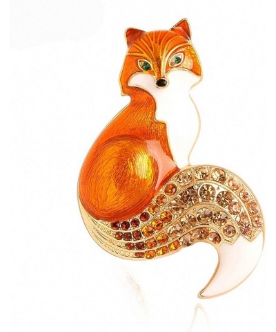 Rhinestone Enamel Fox Brooches Women Animal Party Brooch Pins brown $7.79 Brooches & Pins