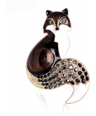 Rhinestone Enamel Fox Brooches Women Animal Party Brooch Pins brown $7.79 Brooches & Pins