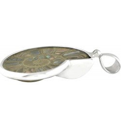 Ammonite artistic gemstone Inlay Pendant 925 Sterling Silver Ammonite with Abalone inlay Pendant $77.85 Pendants