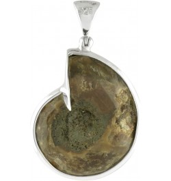 Ammonite artistic gemstone Inlay Pendant 925 Sterling Silver Ammonite with Abalone inlay Pendant $77.85 Pendants