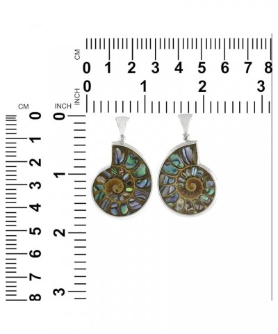 Ammonite artistic gemstone Inlay Pendant 925 Sterling Silver Ammonite with Abalone inlay Pendant $77.85 Pendants