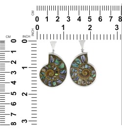 Ammonite artistic gemstone Inlay Pendant 925 Sterling Silver Ammonite with Abalone inlay Pendant $77.85 Pendants