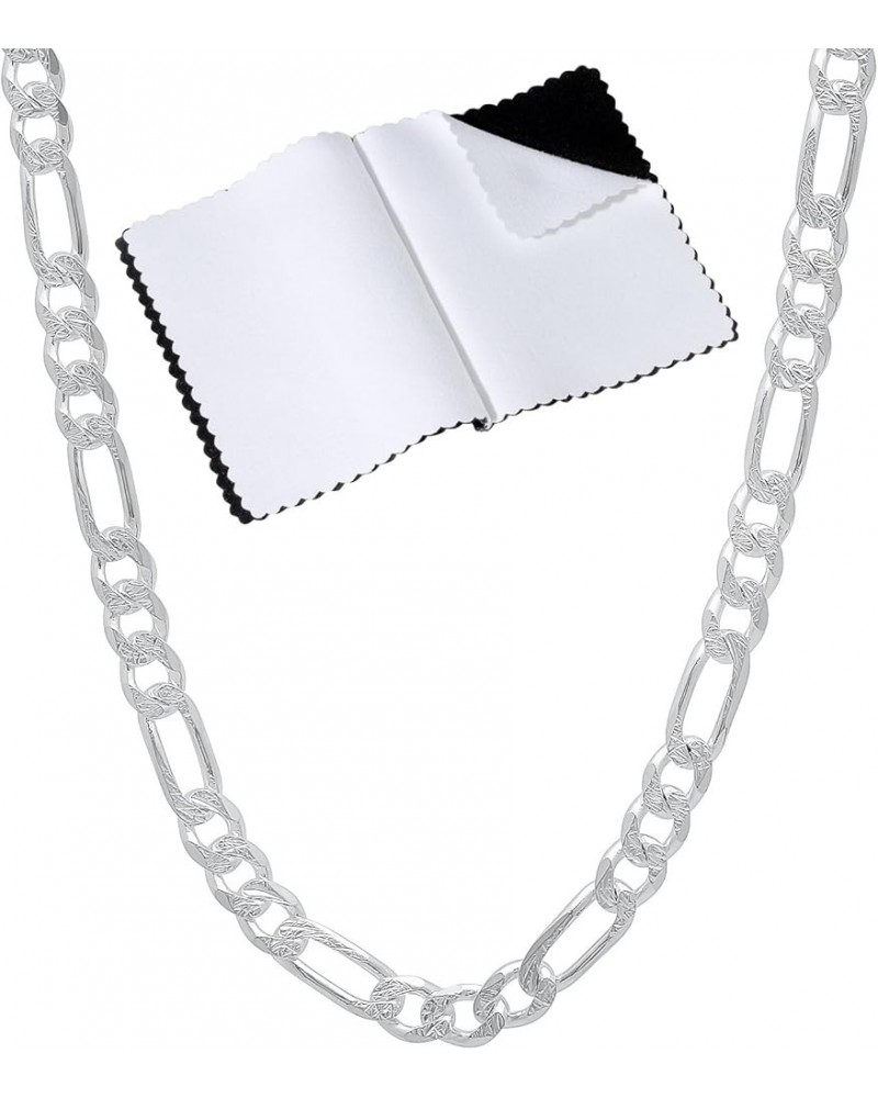 4.7mm .925 Sterling Silver Diamond-Cut Flat Figaro Chain Necklace 20.0 Inches $50.60 Necklaces