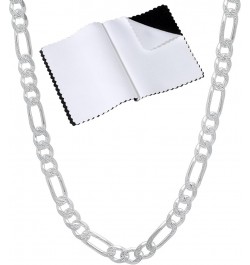 4.7mm .925 Sterling Silver Diamond-Cut Flat Figaro Chain Necklace 20.0 Inches $50.60 Necklaces