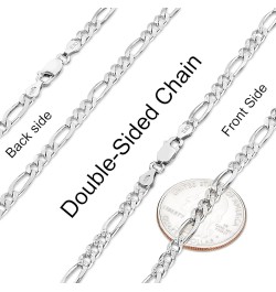 4.7mm .925 Sterling Silver Diamond-Cut Flat Figaro Chain Necklace 20.0 Inches $50.60 Necklaces