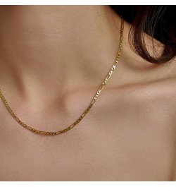 Dainty Gold Necklace for Women 14K Gold Plated Layered Satellite Necklaces Trible Layering Paper Clip Chain Link Necklace Eve...