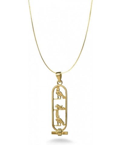 Made in Egypt Personalized Cartouche Necklace - Available in 14K Gold, 18K Gold and Sterling Silver - Open Style - Translate ...