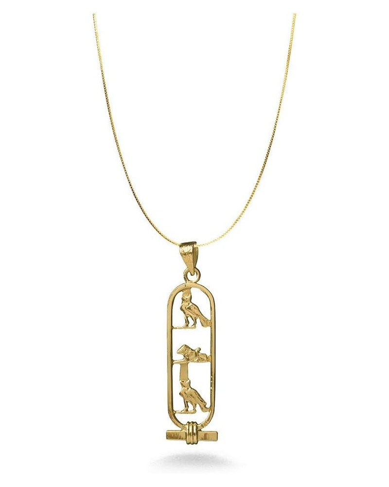 Made in Egypt Personalized Cartouche Necklace - Available in 14K Gold, 18K Gold and Sterling Silver - Open Style - Translate ...