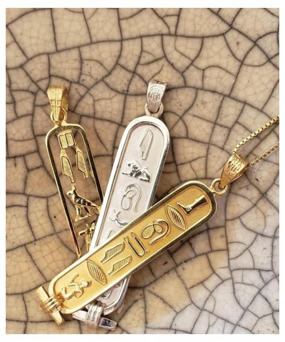 Made in Egypt Personalized Cartouche Necklace - Available in 14K Gold, 18K Gold and Sterling Silver - Open Style - Translate ...