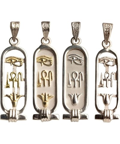 Made in Egypt Personalized Cartouche Necklace - Available in 14K Gold, 18K Gold and Sterling Silver - Open Style - Translate ...