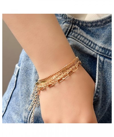 Stackable Gold Silver Bracelets for Women Dainty Herringbone Bracelets Sets for Women Stackable Figaro Chain Paperclip Link C...