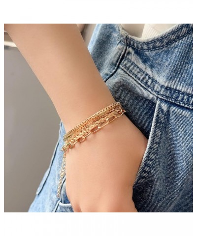 Stackable Gold Silver Bracelets for Women Dainty Herringbone Bracelets Sets for Women Stackable Figaro Chain Paperclip Link C...