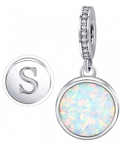 Initial Letter Charm Fit for Pandora Charms Bracelet A-Z 26 Capital Letter Opal Charms for Bracelet Necklace S $8.84 Bracelets