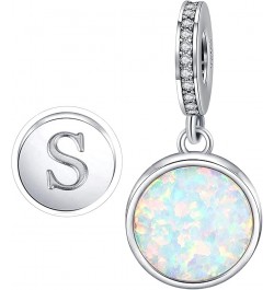 Initial Letter Charm Fit for Pandora Charms Bracelet A-Z 26 Capital Letter Opal Charms for Bracelet Necklace S $8.84 Bracelets