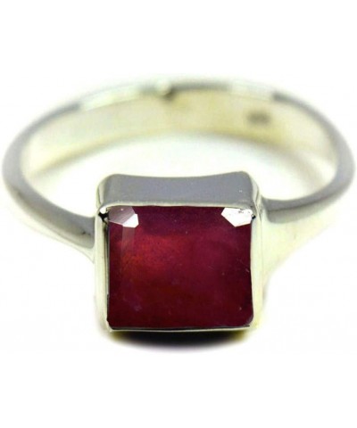 Choose Your Natural Gemstone Ring Square Shape 925 Sterling Silver Faceted Birthstones Jewelry natural-faceted ruby $19.72 Rings