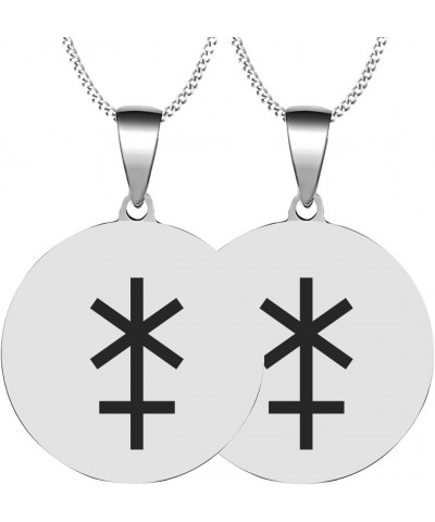 2PCS Greek Myth Hera Juno Goddess Engraved Symbol Stainless Steel Men Women Jewelry Pendant Necklace Chain 2XSilver $5.95 Nec...