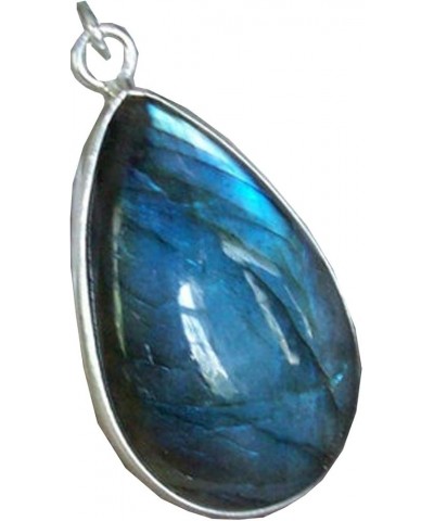 Attractive Labradorite Pear Shape Ethnic Style For Woman & Girls Oval cabochon 925 Sterling Silver Pendant Jewellery wedding ...