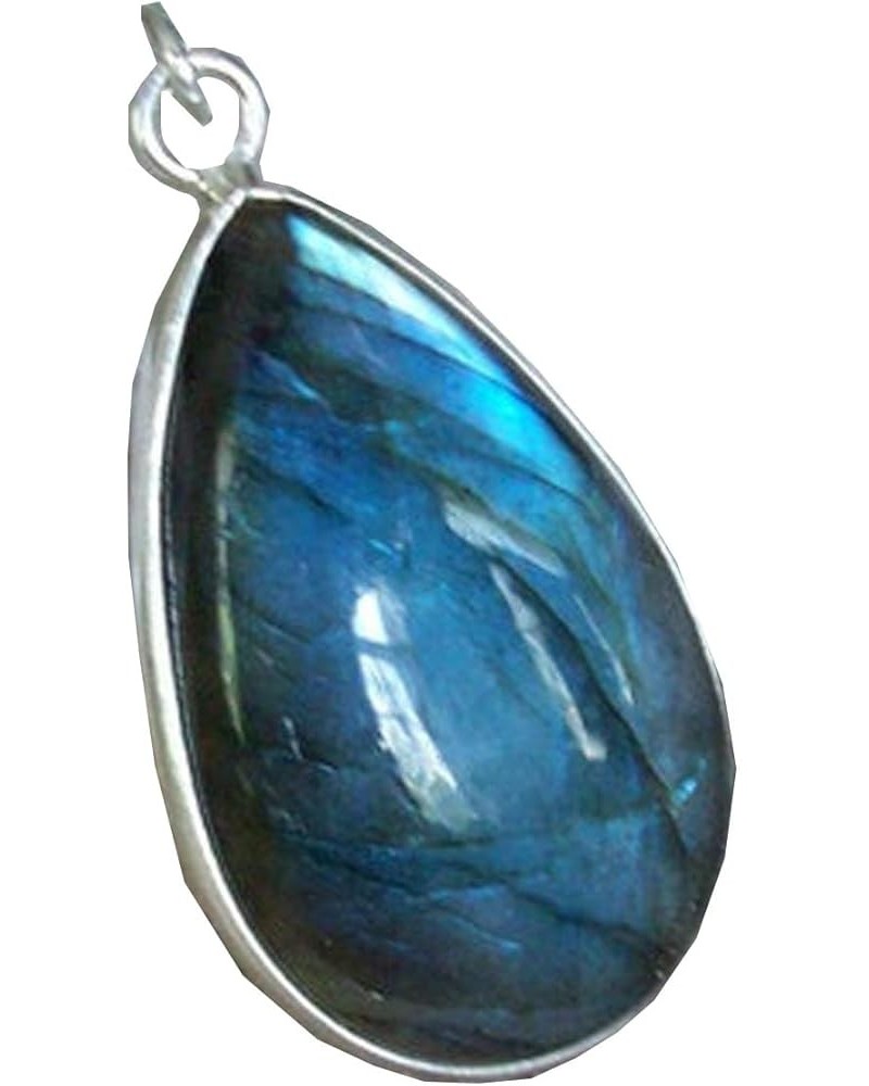 Attractive Labradorite Pear Shape Ethnic Style For Woman & Girls Oval cabochon 925 Sterling Silver Pendant Jewellery wedding ...