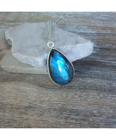 Attractive Labradorite Pear Shape Ethnic Style For Woman & Girls Oval cabochon 925 Sterling Silver Pendant Jewellery wedding ...