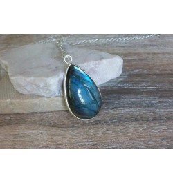 Attractive Labradorite Pear Shape Ethnic Style For Woman & Girls Oval cabochon 925 Sterling Silver Pendant Jewellery wedding ...