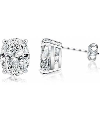 Women's Stud Earrings 925 Sterling Silver 18K White Gold Plated Oval Cut Earrings $16.32 Earrings