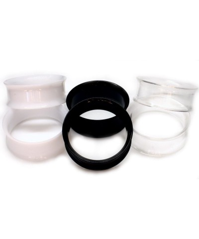 All 3 Pairs of SoScene Acrylic Eyelet Tunnels Ear Plugs Gauges,Clear-White & Black 16mm- 5/8 inch $7.64 Body Jewelry